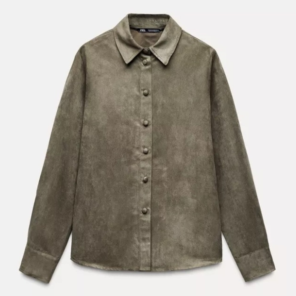 Zara Faux Suede shirt size M - NWT